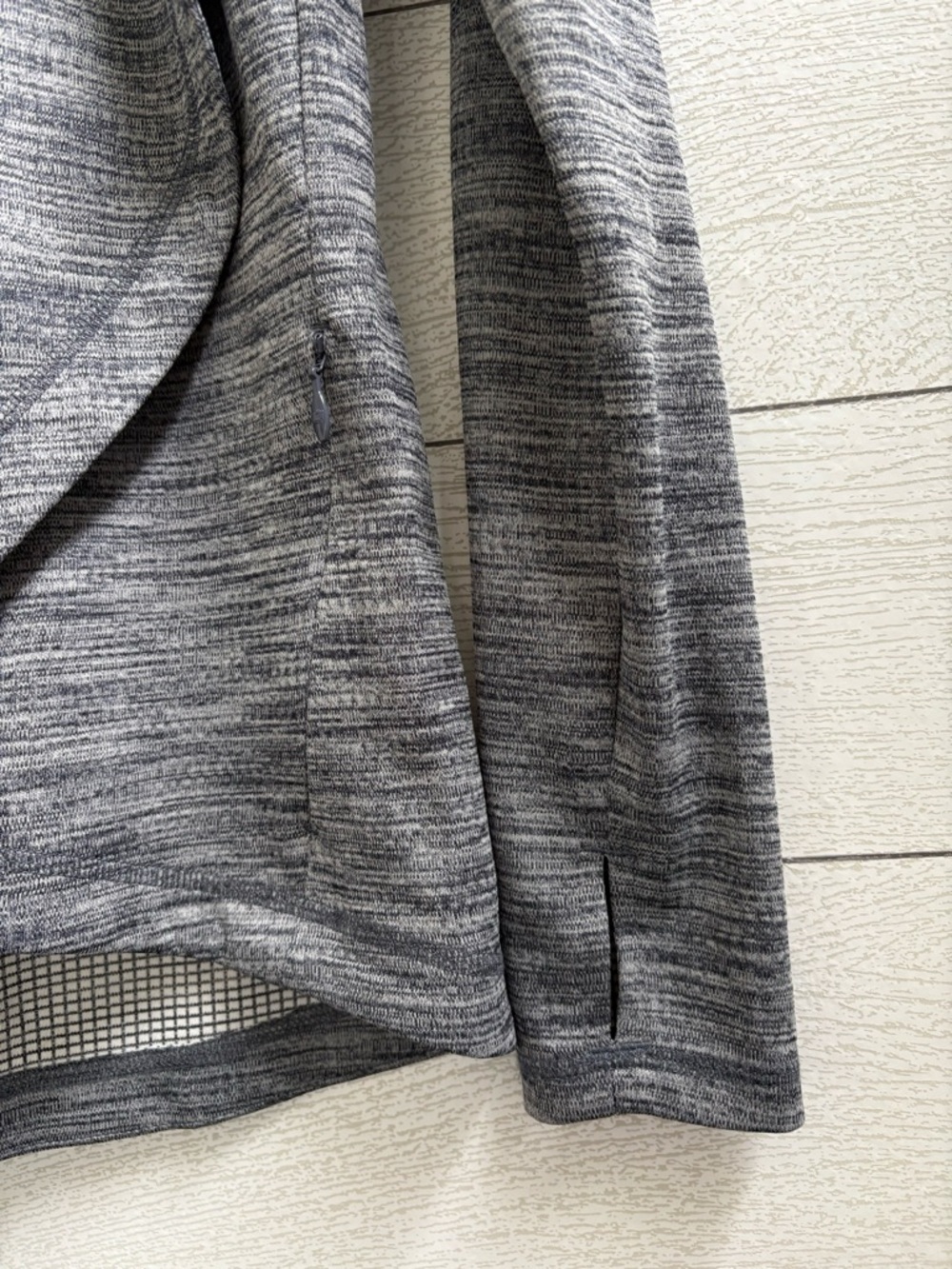 IBKUL Heathered Asymmetrical Quarter Zip Pullover Top UPF 50+ Gray Small - Picture 4 of 12
